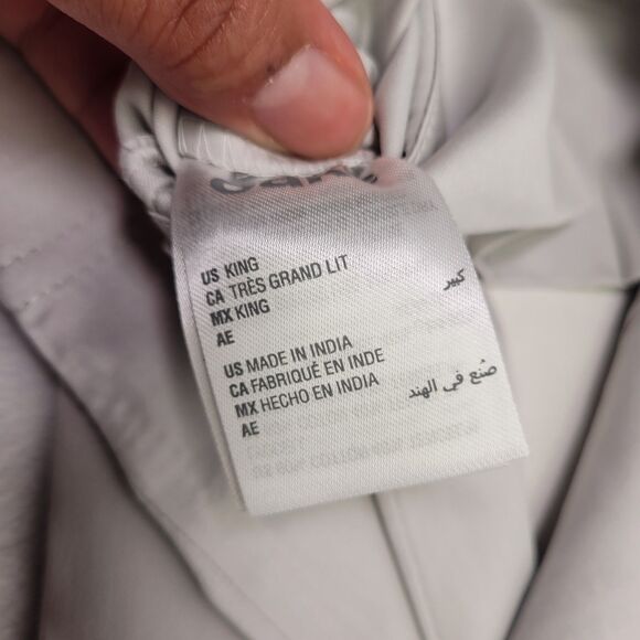 Oake Cotton & Tencel Lyocell 300 Thread Count 2-Piece KING Pillowcase Light Grey - Picture 6 of 7